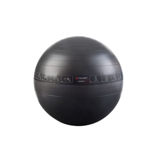 Bild von Gymnastikball 65 cm SCHWARZ + PUMPE P2I 