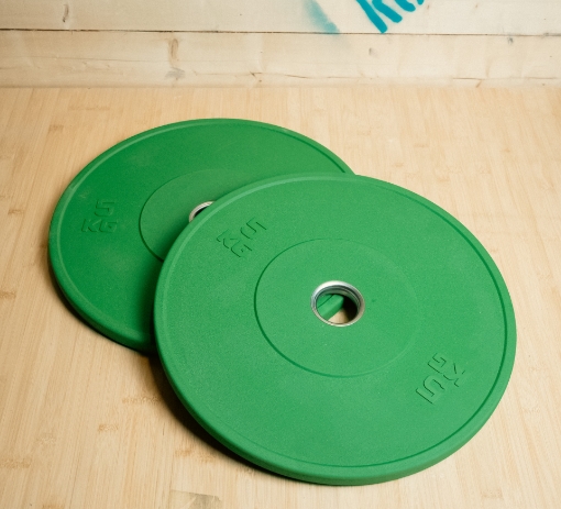 Bild von Set mit 2 grünen Olympischen Scheiben 5 kg